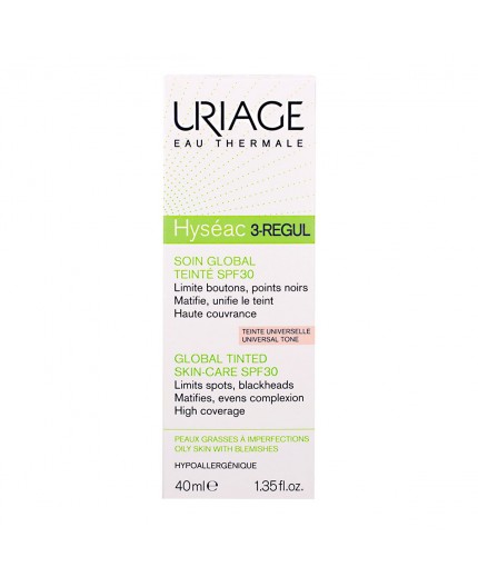URIAGE HYSEAC 3-REGUL SOIN GLOBAL TEINTÉ SPF 30 (40ML)